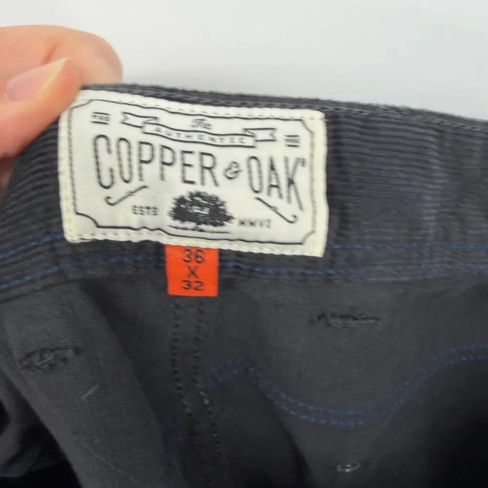 Copper & Oak Corduroy Pant Men 36 x 32 Charcoal Straight Leg Classic Traditional